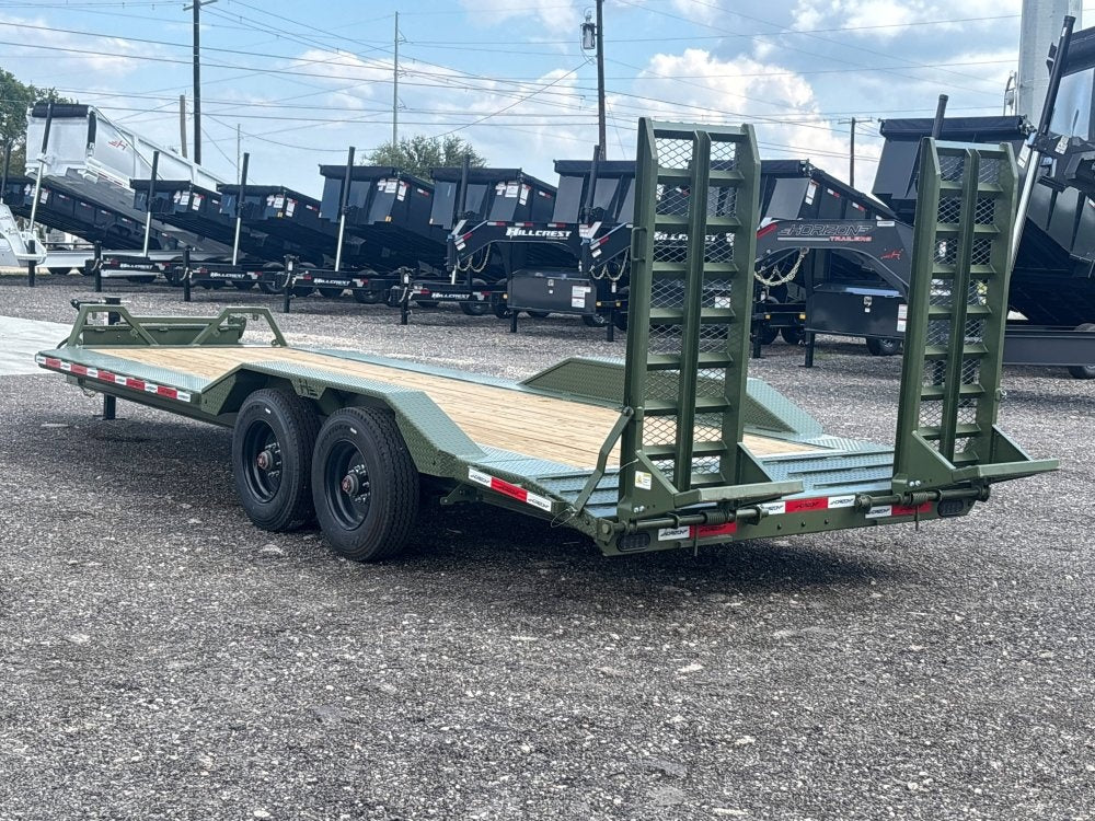 22' HEH Equipment Trailer (2) 10K Axles, Drive Over Fenders, 3' Dove W/ Mountain Ramps - Equipment Trailers - TrailerSwap