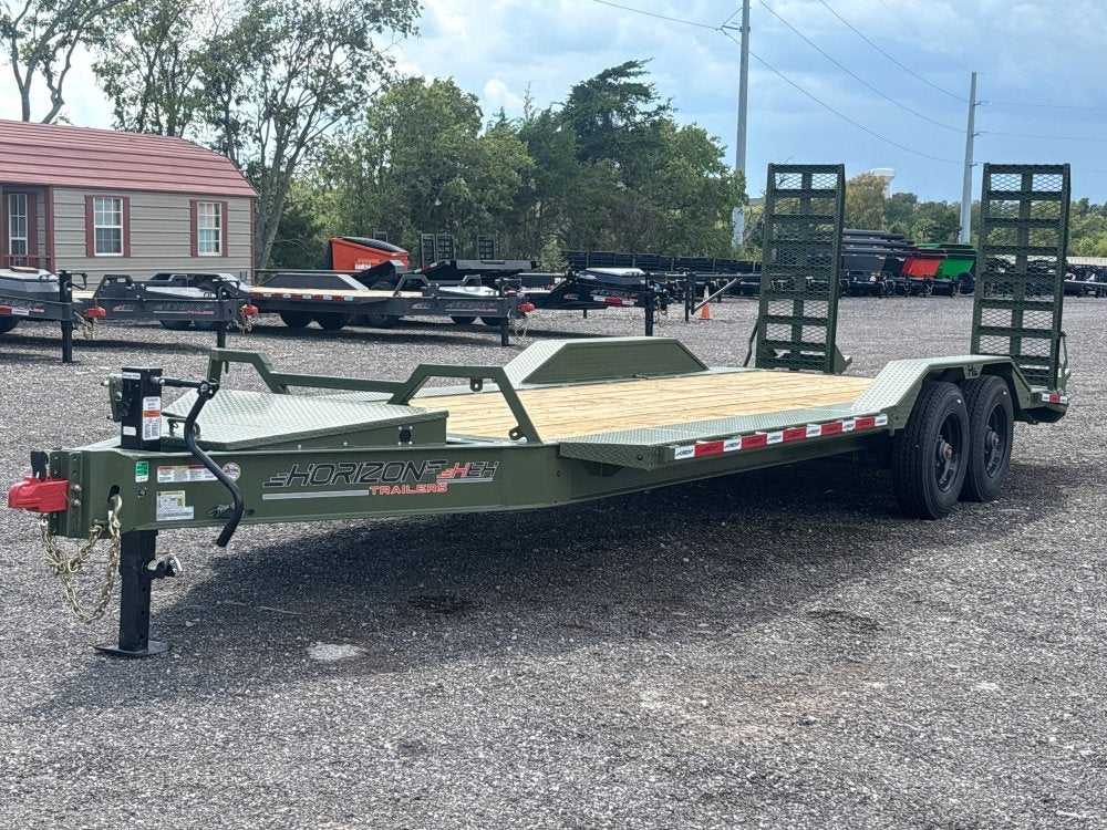 22' HEH Equipment Trailer (2) 10K Axles, Drive Over Fenders, 3' Dove W/ Mountain Ramps - Equipment Trailers - TrailerSwap