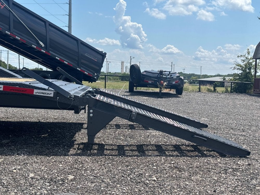 22' HEH Equipment Trailer (2) 10K Axles, Drive Over Fenders, 3' Dove W/Stand Up Ramps - Equipment Trailers - TrailerSwap