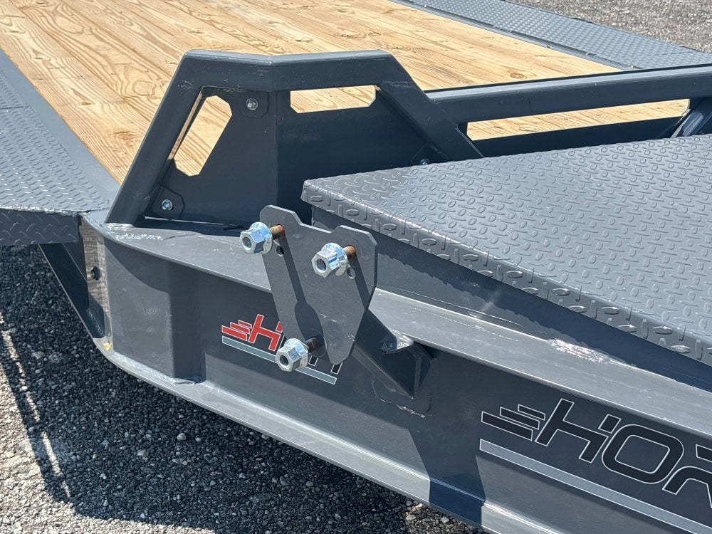 22' HEH Equipment Trailer (2) 10K Axles, Drive Over Fenders, 3' Dove W/Stand Up Ramps - Equipment Trailers - TrailerSwap