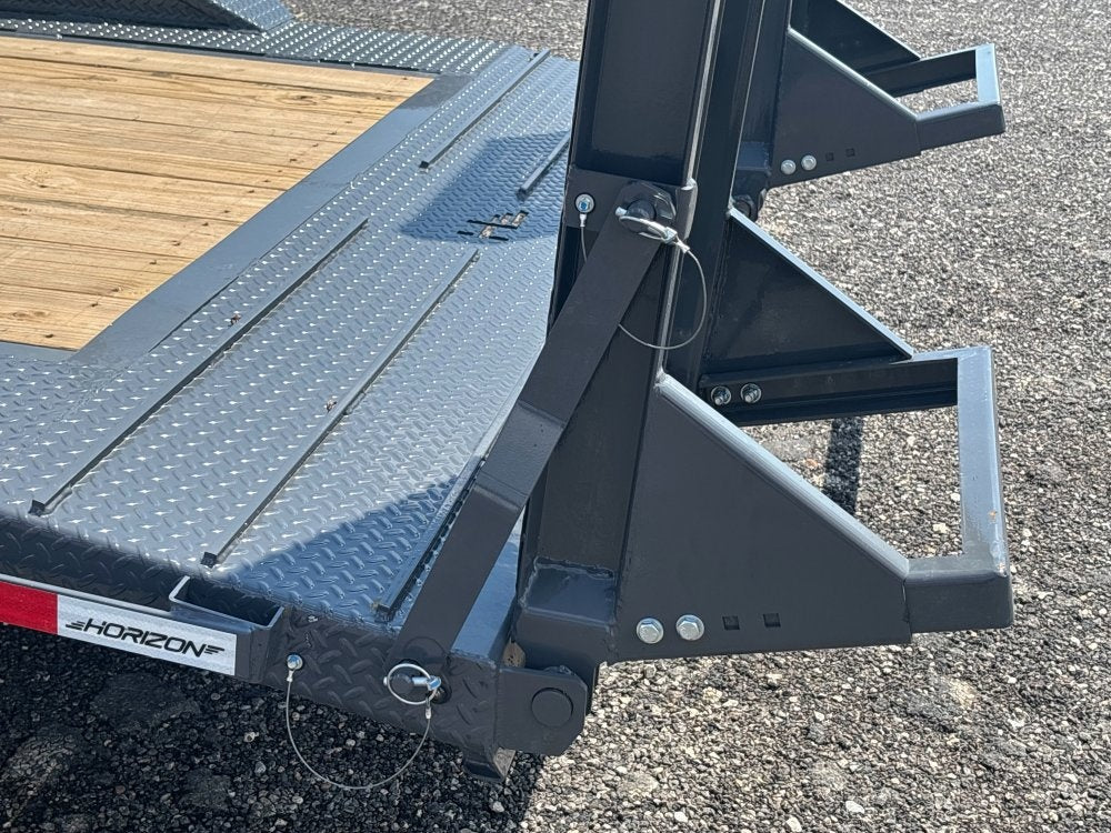 22' HEH Equipment Trailer (2) 10K Axles, Drive Over Fenders, 3' Dove W/Stand Up Ramps - Equipment Trailers - TrailerSwap