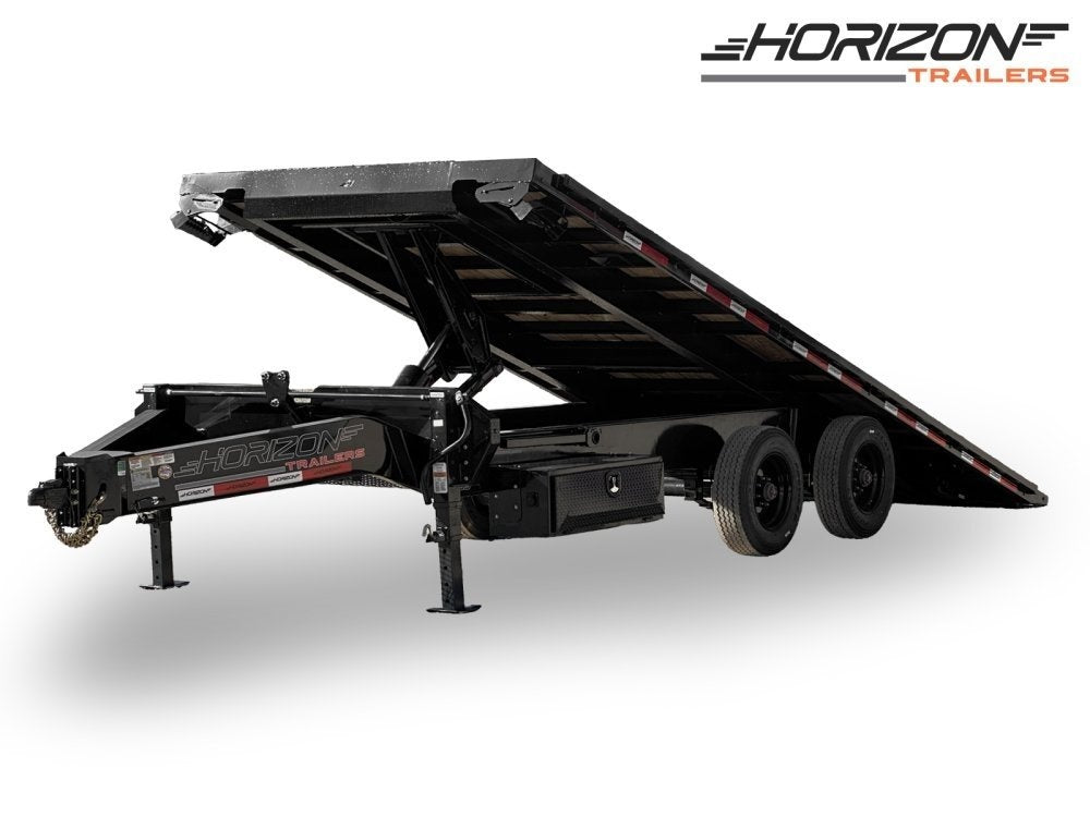 22' Horizon FFT Bumper Pull Full Deckover TIlt Trailer - (2) 10K Axles - Bumper Pull Deckover - Deckover Tilt - TrailerSwap