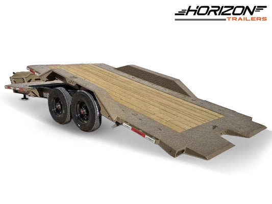 22' Horizon HET Bumper Pull Equipment Tilt Trailer Drive Over Fenders - (2) 10K Axles - Equipment Tilt - TrailerSwap