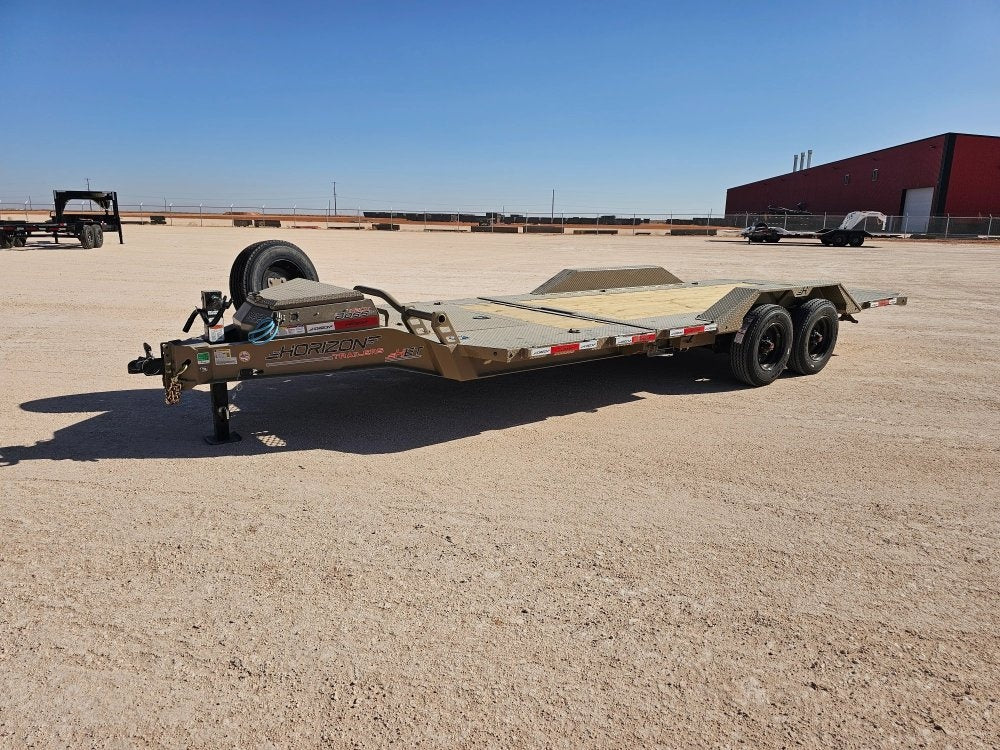22' Horizon HET Bumper Pull Equipment Tilt Trailer Drive Over Fenders - (2) 10K Axles - Equipment Tilt - TrailerSwap