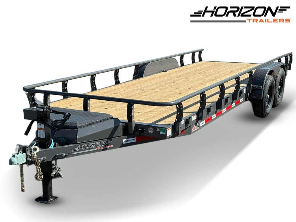 22' Horizon UTZ Bumper Pull Utility Trailer - (2) 3.5K Axles - Utility & SXS - TrailerSwap