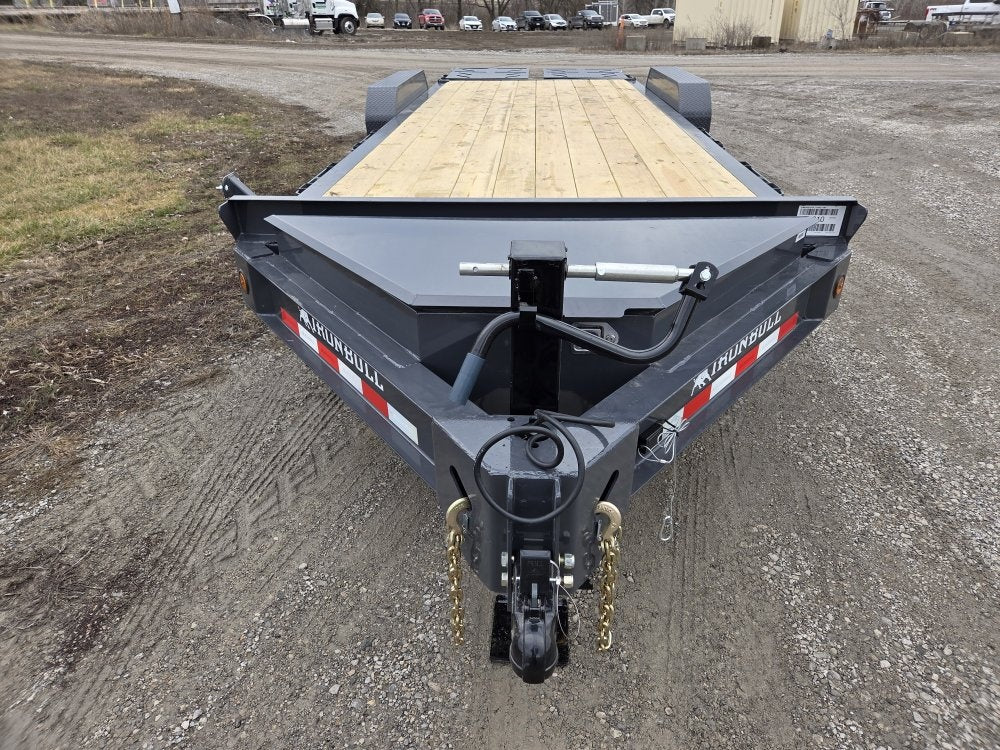 22' Iron Bull EWB Bumper Pull Equipment Trailer Mega Ramps - (2) 7,000 lb Axles - Equipment Tilt - TrailerSwap