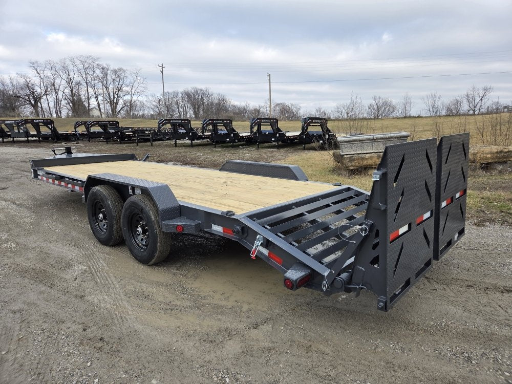 22' Iron Bull EWB Bumper Pull Equipment Trailer Mega Ramps - (2) 7,000 lb Axles - Equipment Trailers - TrailerSwap