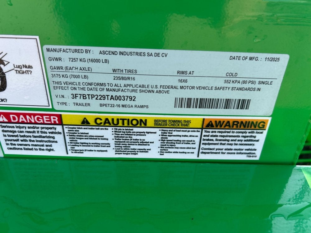 22' Stryker SET Bumper Pull Equipment Trailer DOF - (2) 8K Axles - Equipment Trailers - TrailerSwap