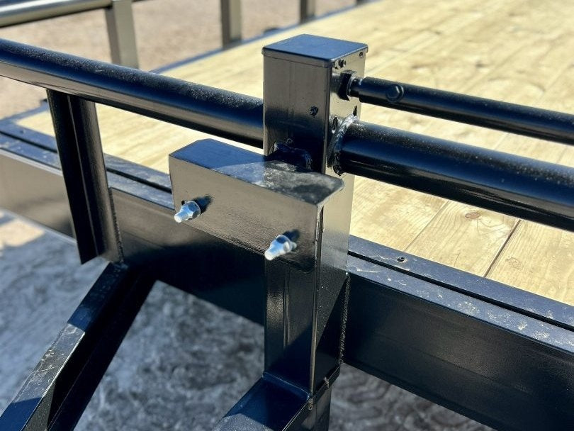 24' Equipment Trailer - 7K Axles - Stand Up Ramps - Pipe Top Rail - TrailerSwap