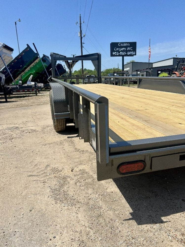 24' Gooseneck Heavy Pipe Rail Equipment Trailer - 6K Axles - Slide In Ramps - Pipe Top Rail - TrailerSwap