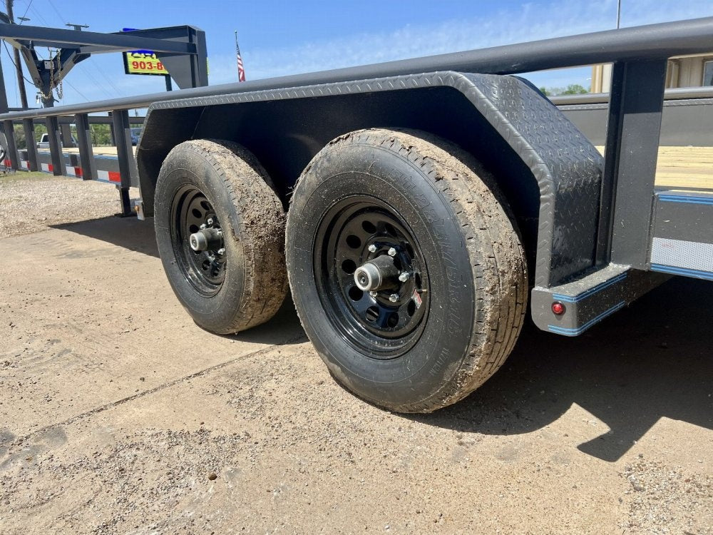 24' Gooseneck Heavy Pipe Rail Equipment Trailer - 6K Axles - Slide In Ramps - Pipe Top Rail - TrailerSwap