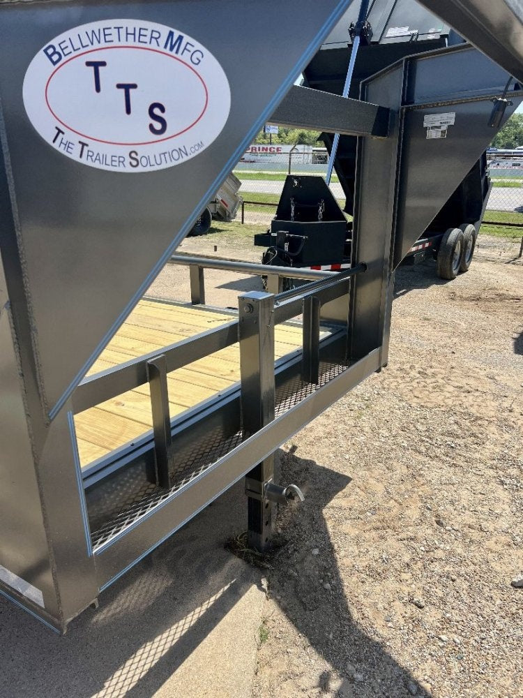 24' Gooseneck Heavy Pipe Rail Equipment Trailer - 6K Axles - Slide In Ramps - Pipe Top Rail - TrailerSwap