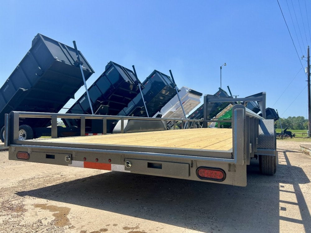 24' Gooseneck Heavy Pipe Rail Equipment Trailer - 6K Axles - Slide In Ramps - Pipe Top Rail - TrailerSwap