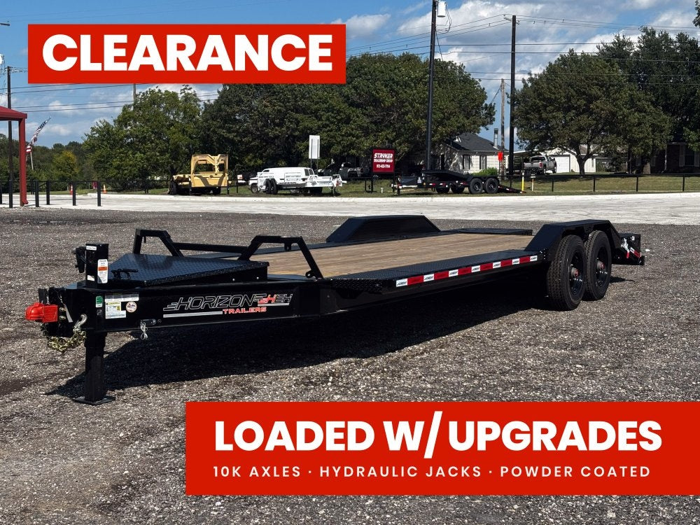 24' HEH Bumper Pull Equipment Trailer (2) 10K Axles, Drive Over Fenders, 3' Dove W/ Mountain Ramps - Low Profile Equipment Trailers - TrailerSwap