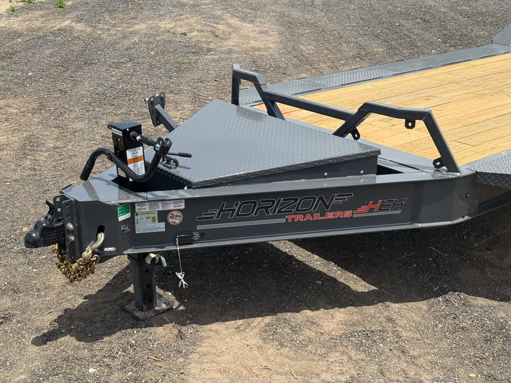 24' HEH Bumper Pull Equipment Trailer (2) 10K Axles, Drive Over Fenders, 3' Dove W/ Mountain Ramps - Equipment Trailers - TrailerSwap