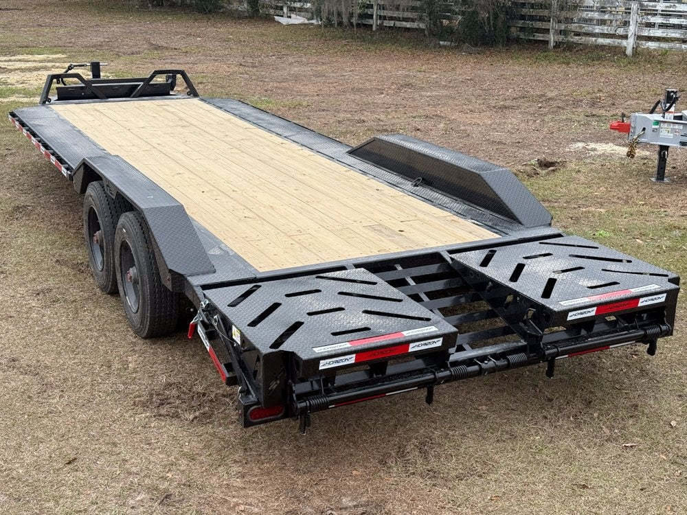 24' HEH Bumper Pull Equipment Trailer (2) 10K Axles, Drive Over Fenders, 3' Dove W/ Mountain Ramps - Equipment Trailers - TrailerSwap