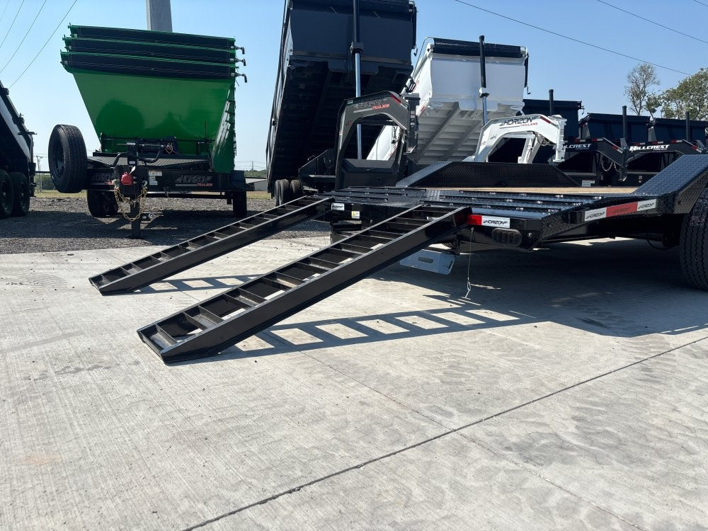 24' HEH Bumper Pull Equipment Trailer (2) 10K Axles, Drive Over Fenders, Slide In Ramps - Drive Over Fenders - Equipment Trailers - TrailerSwap