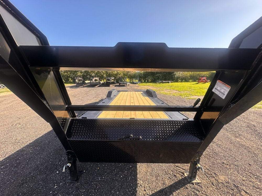 24' HEH Gooseneck Equipment Trailer (2) 10K Axles, Drive Over Fenders, 3' Dove W/ Mountain Ramps - Equipment Trailers - TrailerSwap