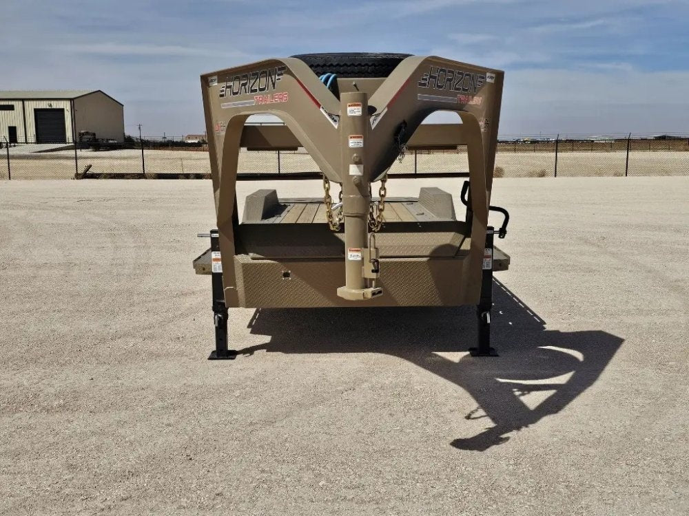 24' HEH Gooseneck Equipment Trailer Drive Over Fenders Mega Ramps - (2) 10K Axles - Low Profile Equipment Trailers - TrailerSwap