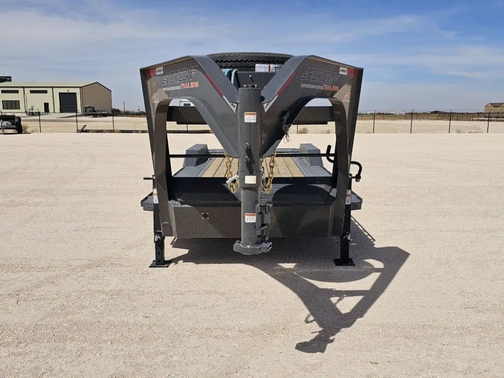 24' HEH Gooseneck Equipment Trailer Drive Over Fenders Mega Ramps - (2) 10K Axles - Low Profile Equipment Trailers - TrailerSwap