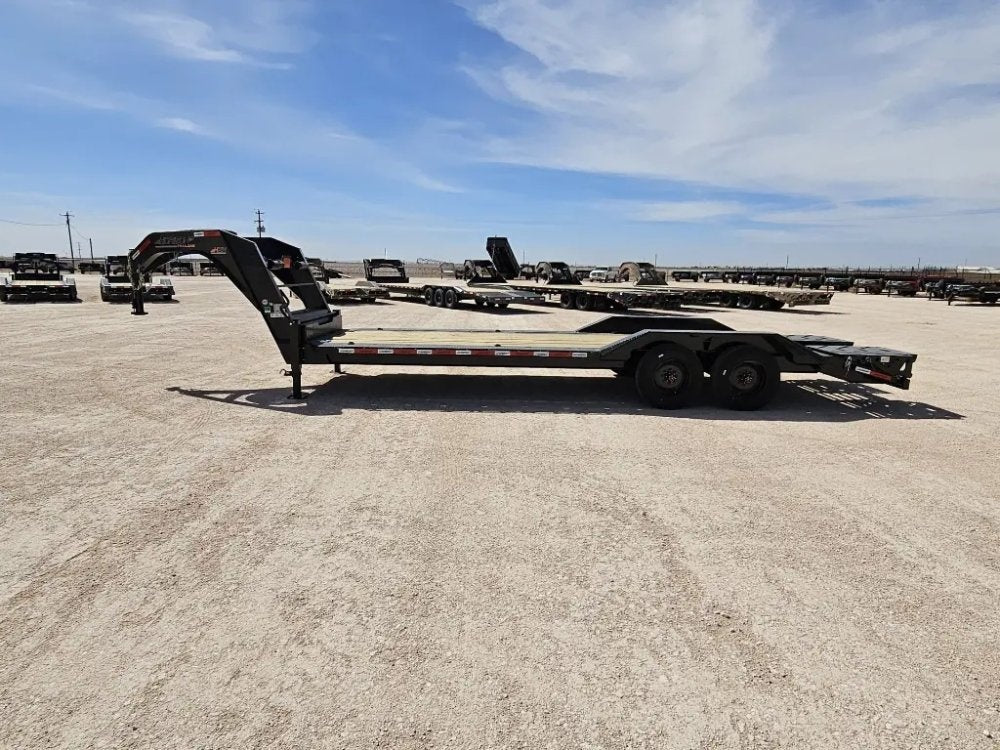 24' HEH Gooseneck Equipment Trailer Drive Over Fenders Mega Ramps - (2) 10K Axles - Low Profile Equipment Trailers - TrailerSwap