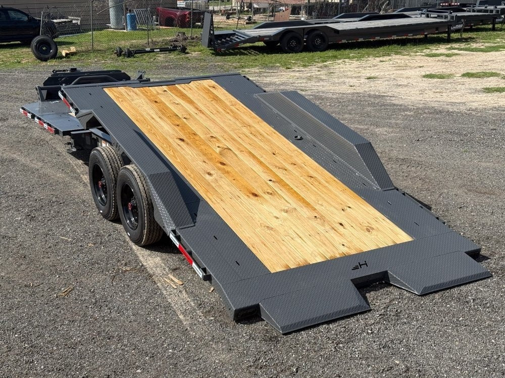24' Horizon HET Bumper Pull Equipment Tilt Trailer Drive Over Fenders - (2) 10K Axles - Equipment Tilt - TrailerSwap