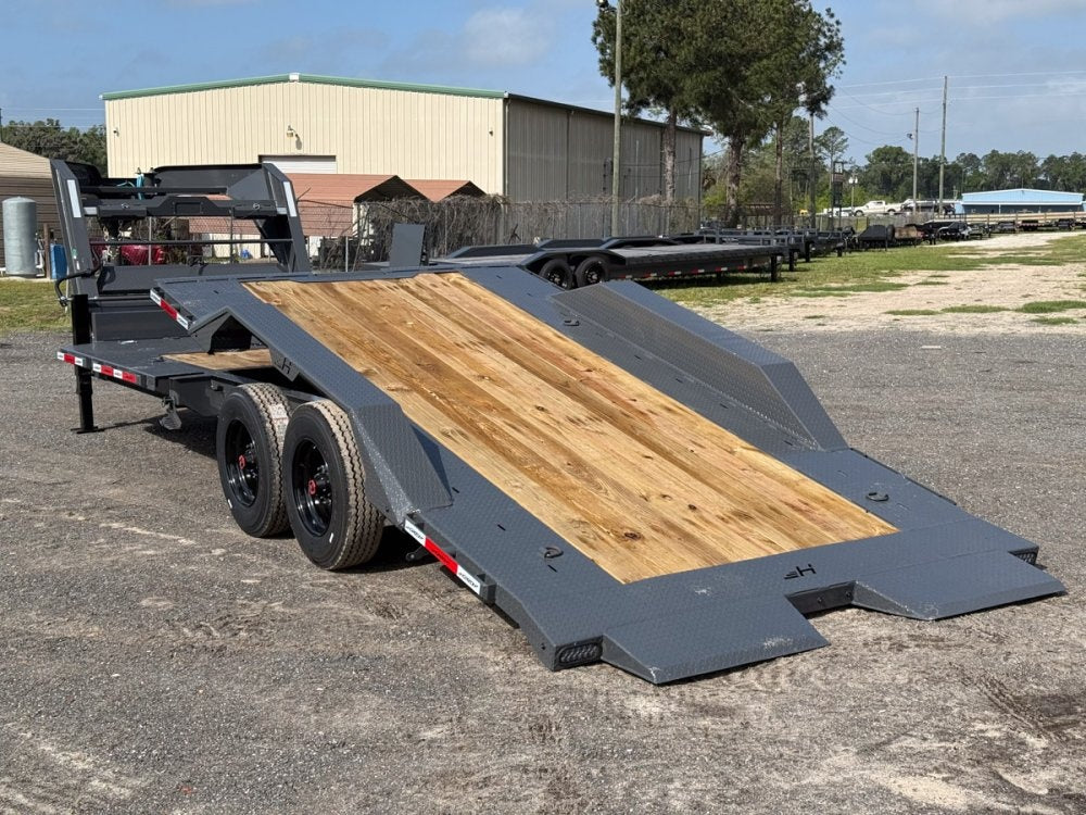 24' Horizon HET Gooseneck Equipment Tilt Trailer Drive Over Fenders - (2) 10K Axles - Equipment Tilt - TrailerSwap