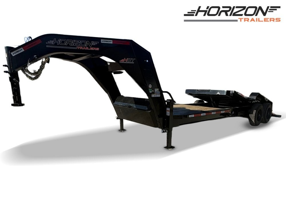 24' Horizon HET Gooseneck Equipment Tilt Trailer Drive Over Fenders - (2) 10K Axles - Equipment Tilt - TrailerSwap