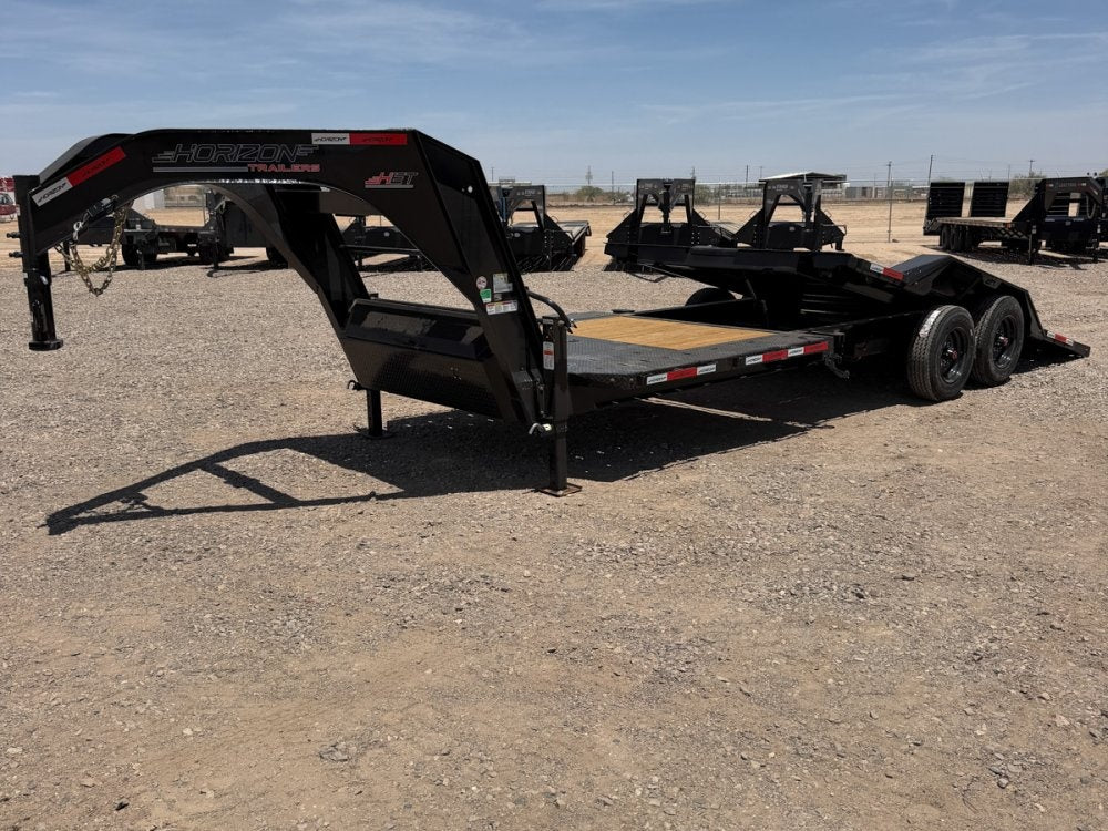 24' Horizon HET Gooseneck Equipment Tilt Trailer Drive Over Fenders - (2) 10K Axles - Equipment Tilt - TrailerSwap
