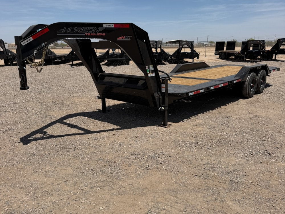 24' Horizon HET Gooseneck Equipment Tilt Trailer Drive Over Fenders - (2) 10K Axles - Equipment Tilt - TrailerSwap