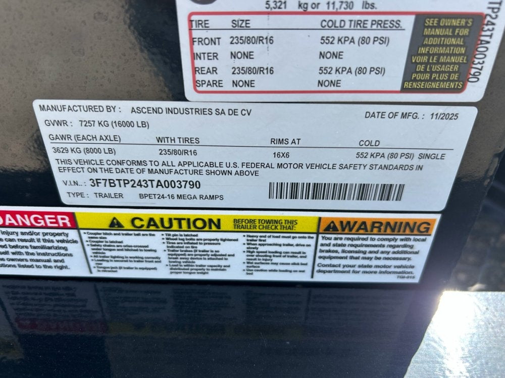 24' Stryker SET Bumper Pull Equipment Trailer DOF - (2) 8K Axles - Equipment Trailers - TrailerSwap