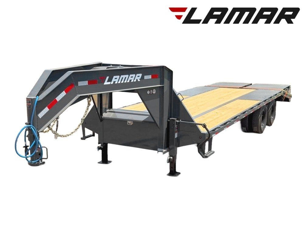 25' FD Gooseneck Mega Ramps 12k Axles Rhino Ramps - Dual Wheel Deckover - DO 12K MR - TrailerSwap