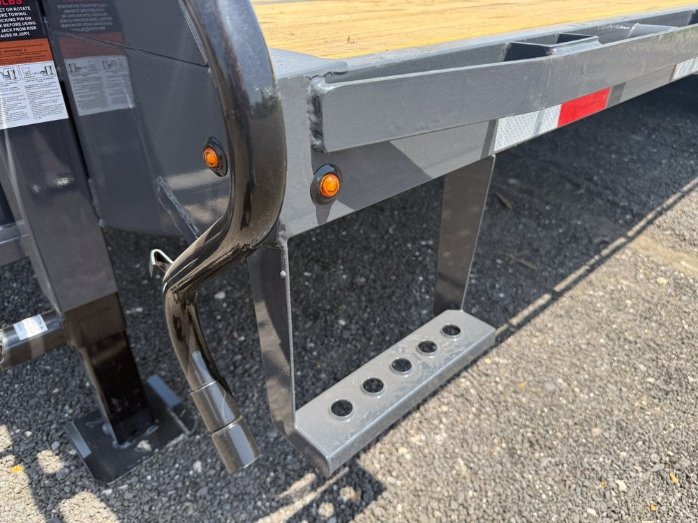 25' FD Gooseneck Mega Ramps 12k Axles Rhino Ramps - Dual Wheel Deckover - DO 12K MR - TrailerSwap