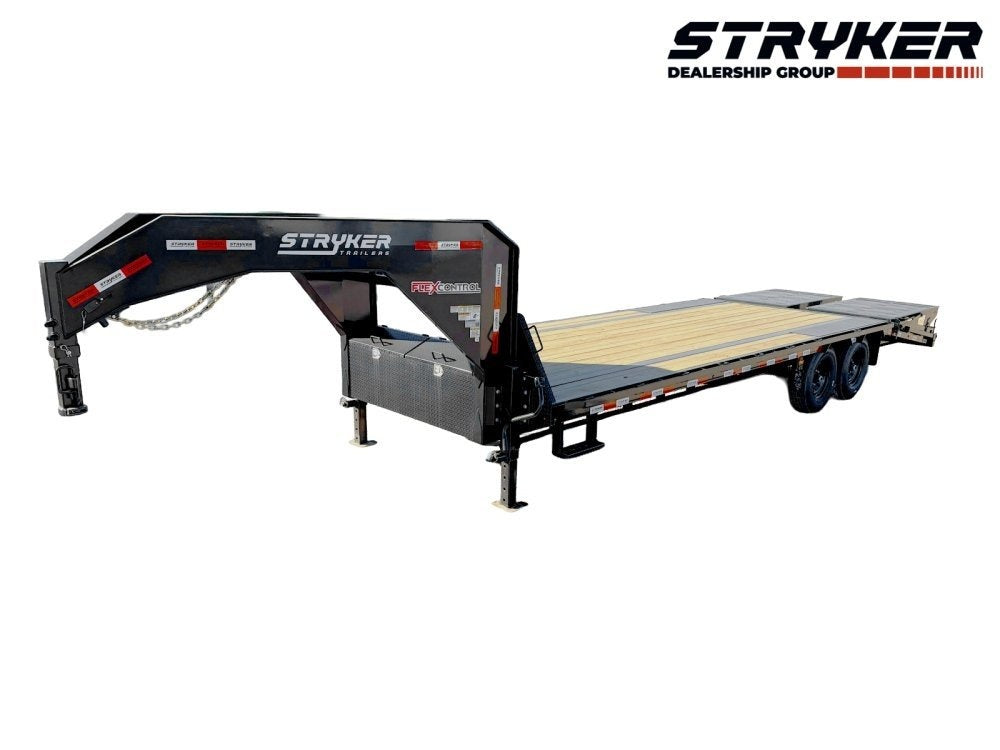 25' Stryker Gooseneck Deckover Trailer Mega Ramps - (2) 7K Axles - Super Single Deckover - DO 7K MR - TrailerSwap