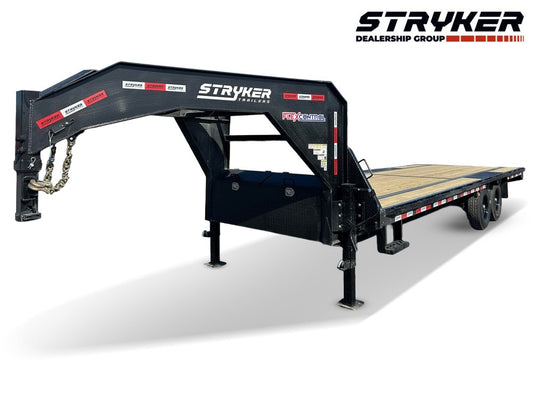 25' Stryker Gooseneck Deckover Trailer Straight Deck - (2) 7K Axles - Super Single Deckover - DO 7K SD - TrailerSwap