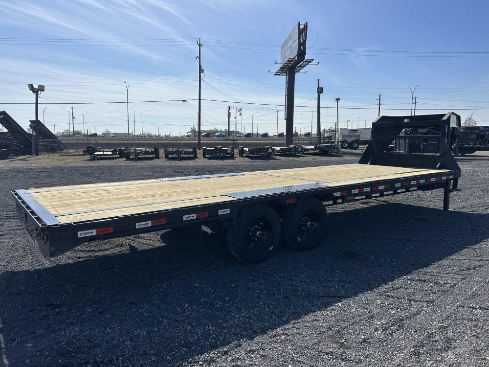 25' Stryker Gooseneck Deckover Trailer Straight Deck - (2) 7K Axles - Super Single Deckover - DO 7K SD - TrailerSwap