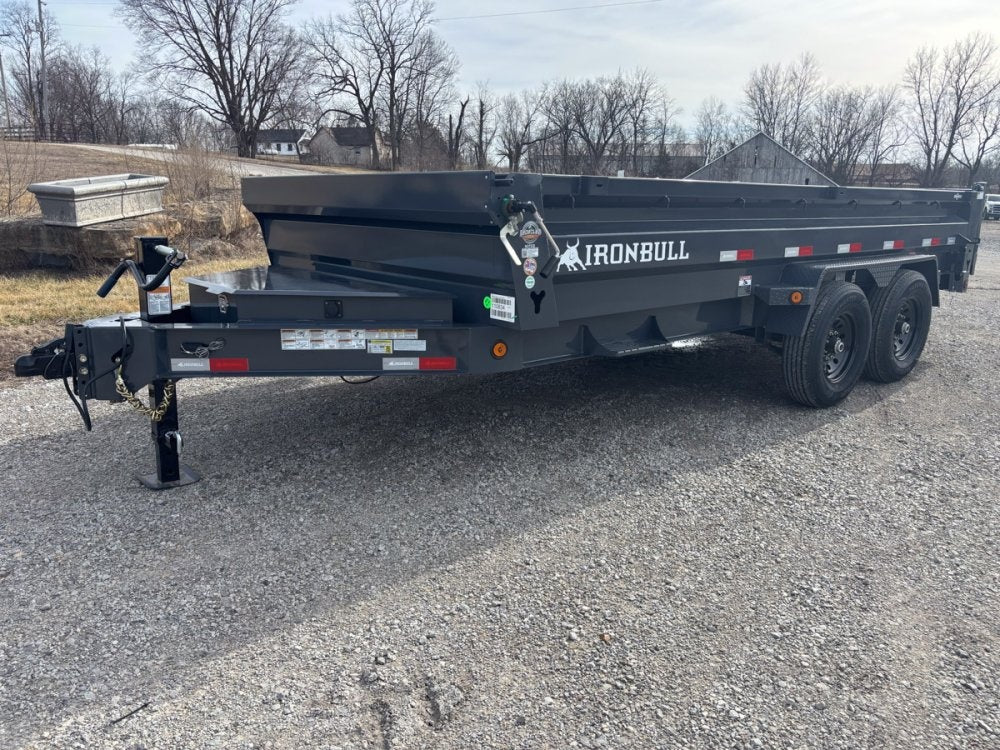 16' x 83" Iron Bull DWB Bumper Pull Dump Trailer 24" Side Walls - (2) 7,000 lb Axles 110834