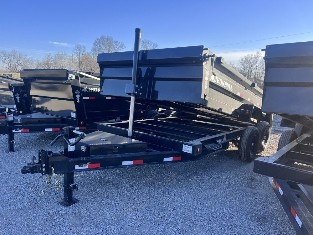 14' x 83" Iron Bull DTB Bumper Pull Dump Trailer 24" Side Walls - (2) 7,000 lb Axles, Telescopic 108275