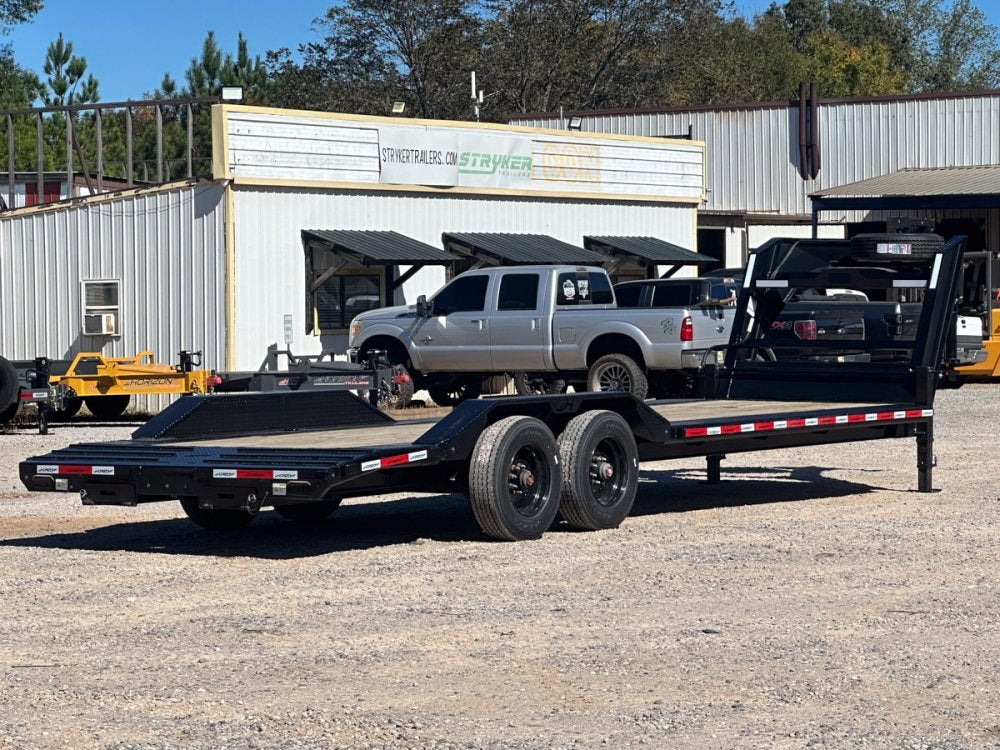 26' HEH Gooseneck Equipment Trailer (2) 10K Axles, Drive Over Fenders, 3' Dove W/ Slide In Ramps - Low Profile Equipment Trailers - TrailerSwap