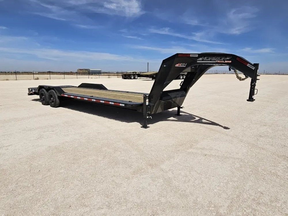 26' HEH Gooseneck Equipment Trailer Drive Over Fenders Mega Ramps - (2) 10K Axles - Low Profile Equipment Trailers - TrailerSwap