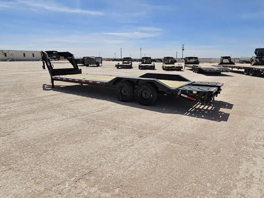 26' HEH Gooseneck Equipment Trailer Drive Over Fenders Mega Ramps - (2) 10K Axles - Low Profile Equipment Trailers - TrailerSwap