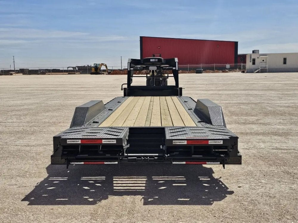 26' HEH Gooseneck Equipment Trailer Drive Over Fenders Mega Ramps - (2) 10K Axles - Low Profile Equipment Trailers - TrailerSwap