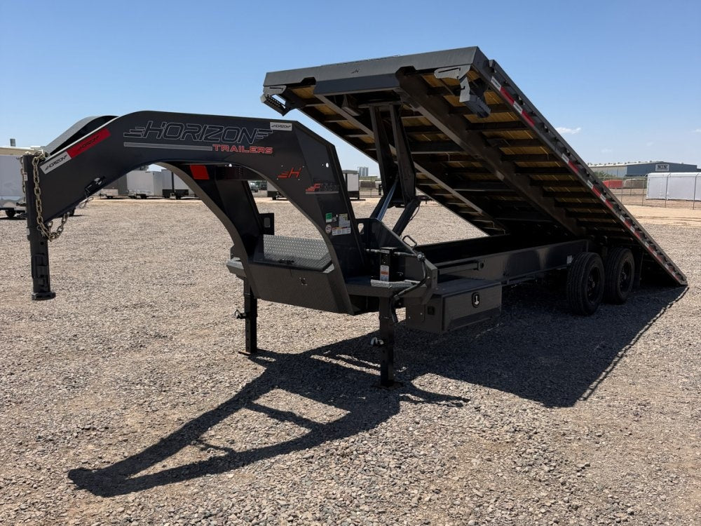 26' Horizon FFHSS Gooseneck Deckover Full Tilt Trailer - (2) 10K Axles - Deckover Tilt - TrailerSwap