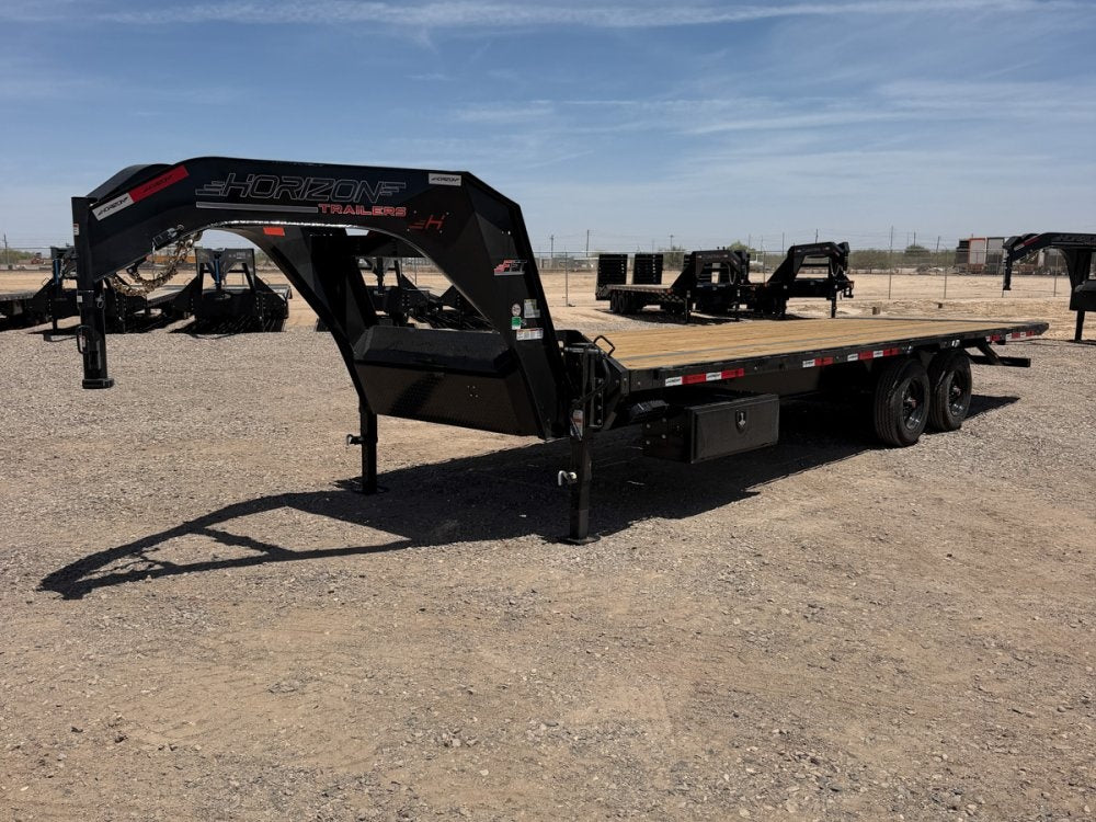 26' Horizon FFT Gooseneck Full Deckover Tilt Trailer - (2) 10K Axles - Deckover Tilt - TrailerSwap