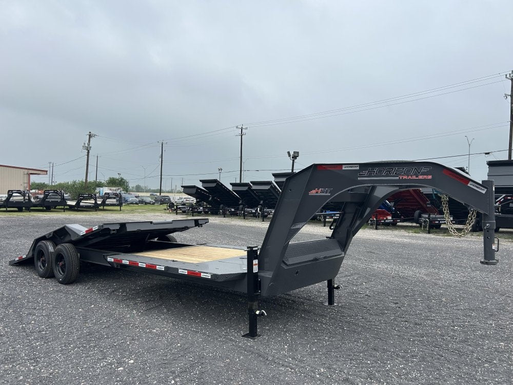 26' Horizon HET Gooseneck Equipment Tilt Trailer Drive Over Fenders - (2) 10K Axles - Equipment Tilt - TrailerSwap