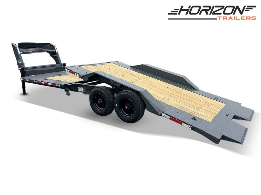26' Horizon HET Gooseneck Equipment Tilt Trailer Drive Over Fenders - (2) 10K Axles - Equipment Tilt - TrailerSwap