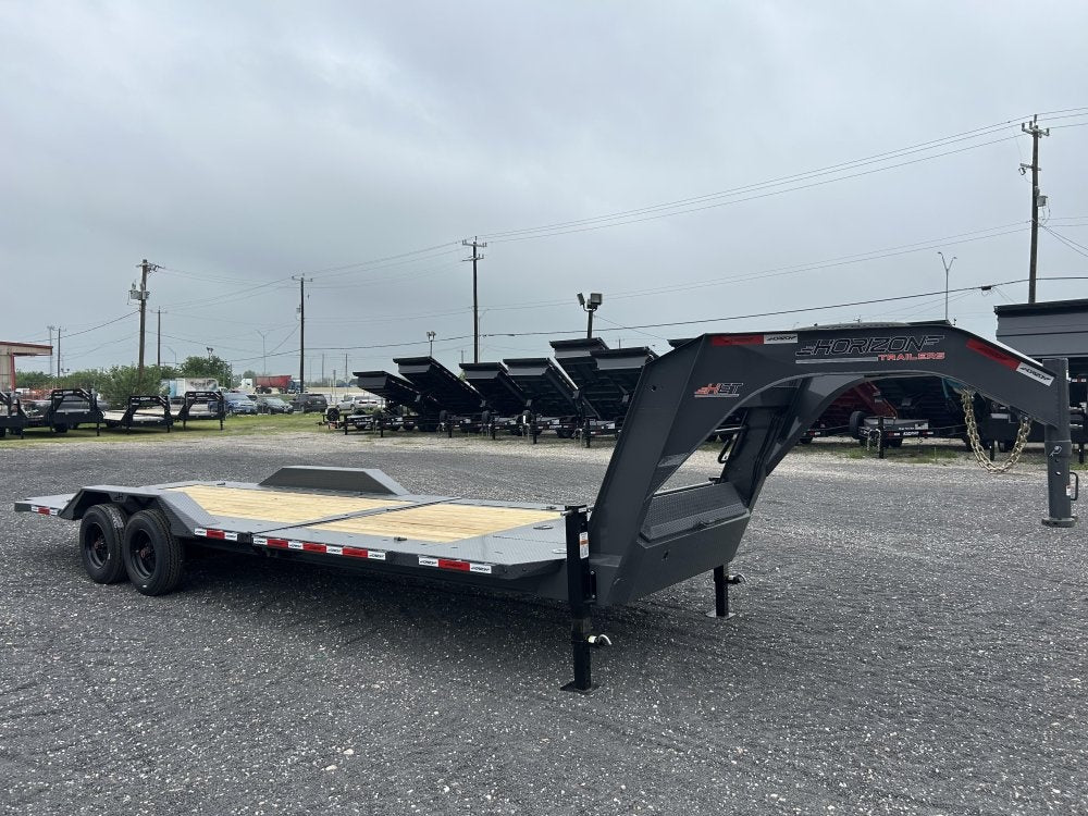 26' Horizon HET Gooseneck Equipment Tilt Trailer Drive Over Fenders - (2) 10K Axles - Equipment Tilt - TrailerSwap