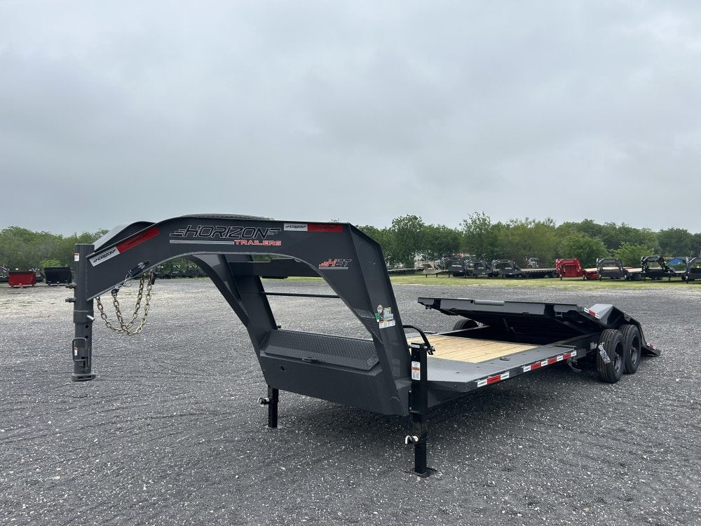 26' Horizon HET Gooseneck Equipment Tilt Trailer Drive Over Fenders - (2) 10K Axles - Equipment Tilt - TrailerSwap