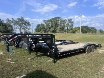 26' Iron Bull ETG Gooseneck Equipment Trailer Mega Ramps Drive Over Fenders - (2) 7,000 lb Axles - Equipment Trailers - TrailerSwap