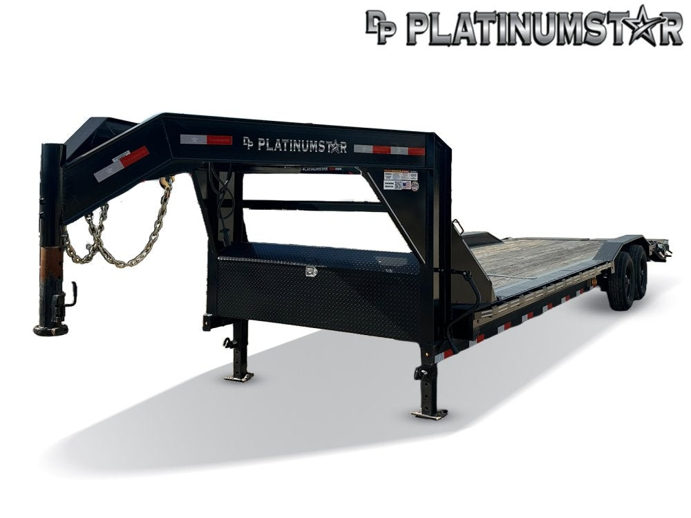 28' DP Platinum Star Trailers Gooseneck Deckover Trailer Mega Ramps - (2) 7k Axles - Deckover Trailers - DO 7K MR - TrailerSwap